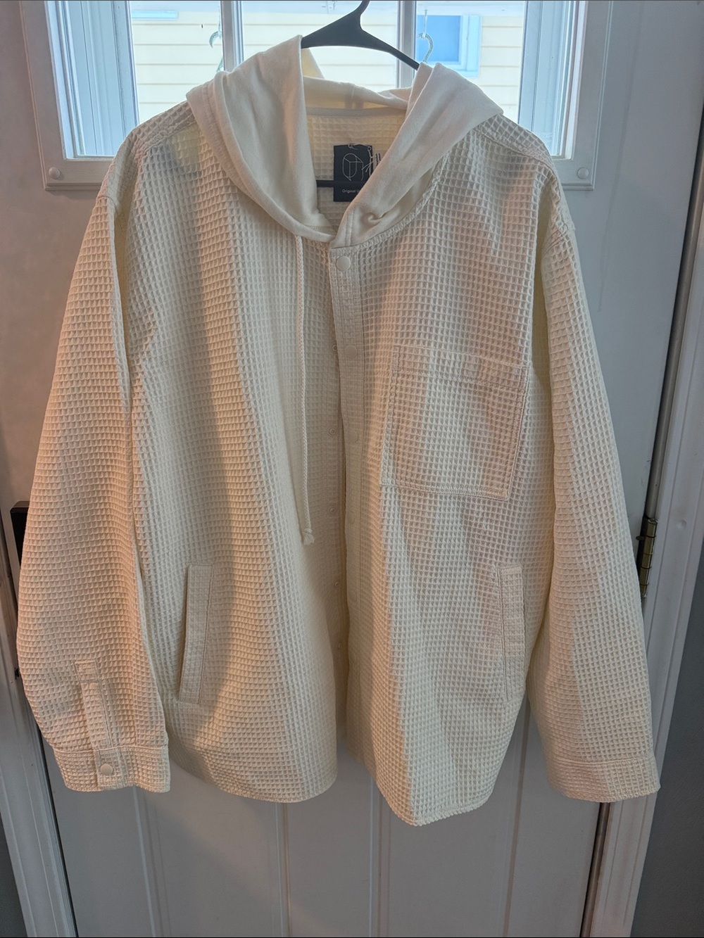 Original Use Cream Waffle Hooded Jacket